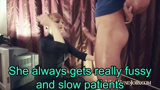 Your wife works at a sperm donor clinic and she gets sooooo many guys coming!.mp4
