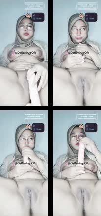 Zizi SMA Hijab 3 - Sumpah enak banget Colok dildo sampai becek kluar cairan putih
